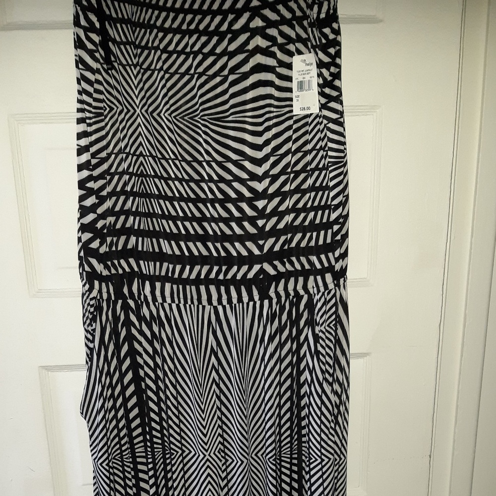 Black and white Mllo Gabrielle Strapless Jumpsuit